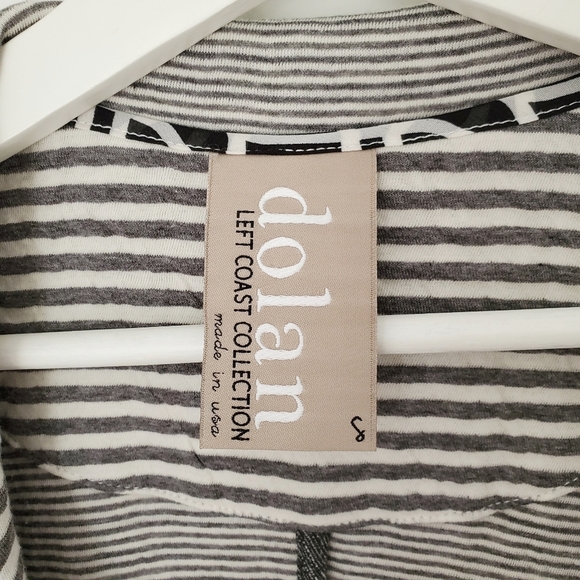 Dolan Left Coast Collection Striped Open Front cardigan Small Gray White - Picture 4 of 5